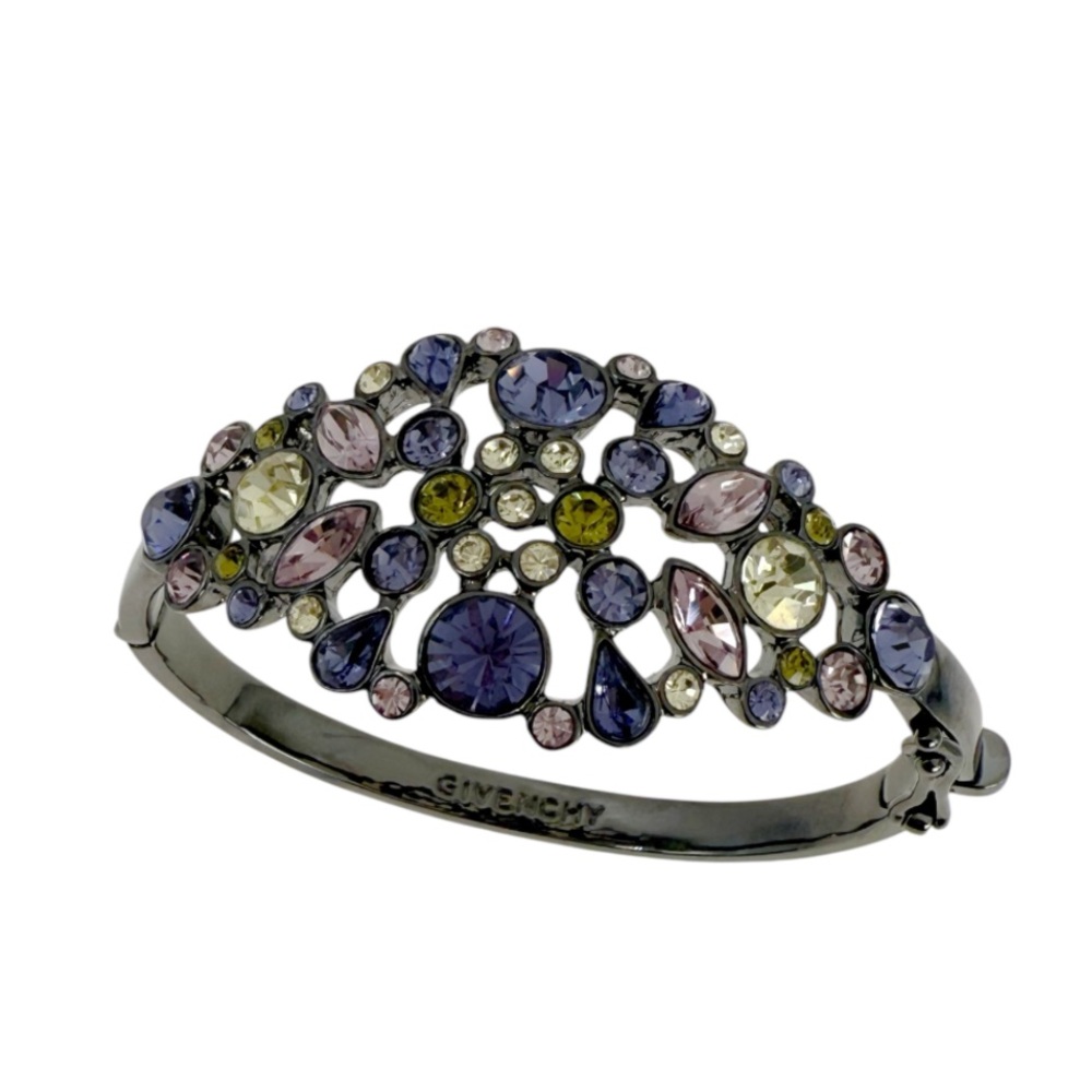 Givenchy Multicolor Crystal Floral Bangle Bracelet